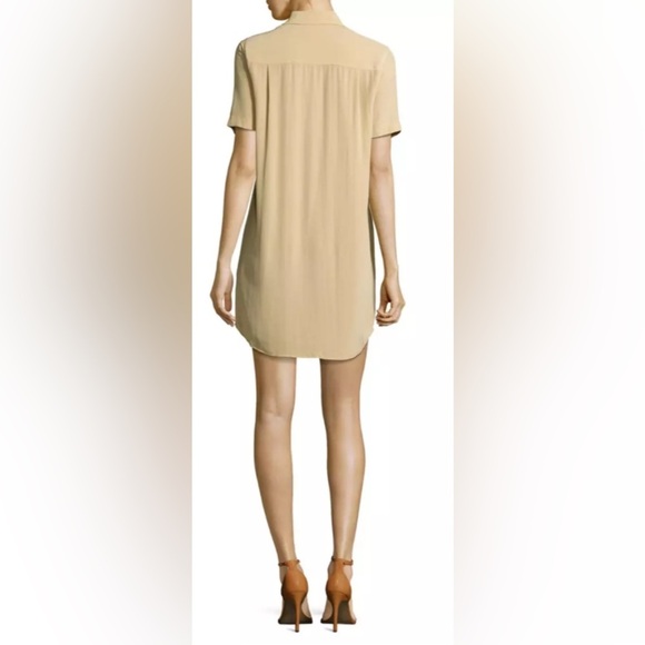 Equipment Remy Silk Button-Front Utility Shirt Dress Khaki Beige M - Picture 2 of 14